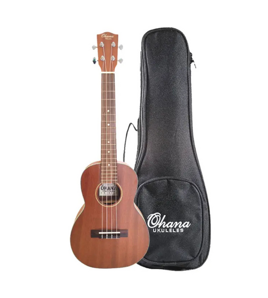 Ohana TK-20 Solid Top Tenor Ukulele Bundle