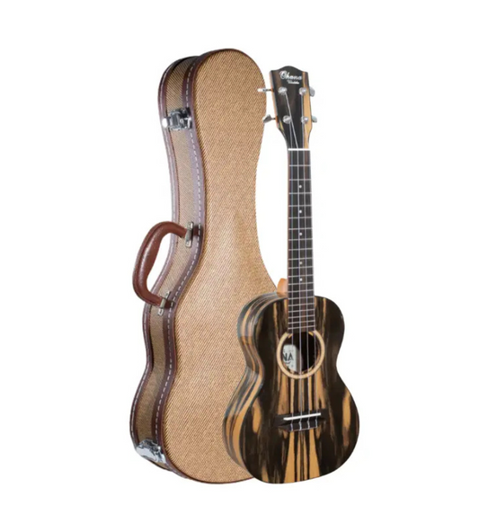Ohana CK-150BWE Black and White Ebony Concert Ukulele