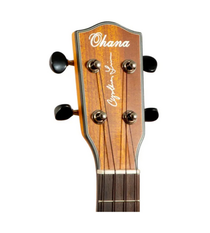 Ohana CK14-CLE Mahogany Electric Concert Ukulele w/Case - Cynthia Lin Signature Series