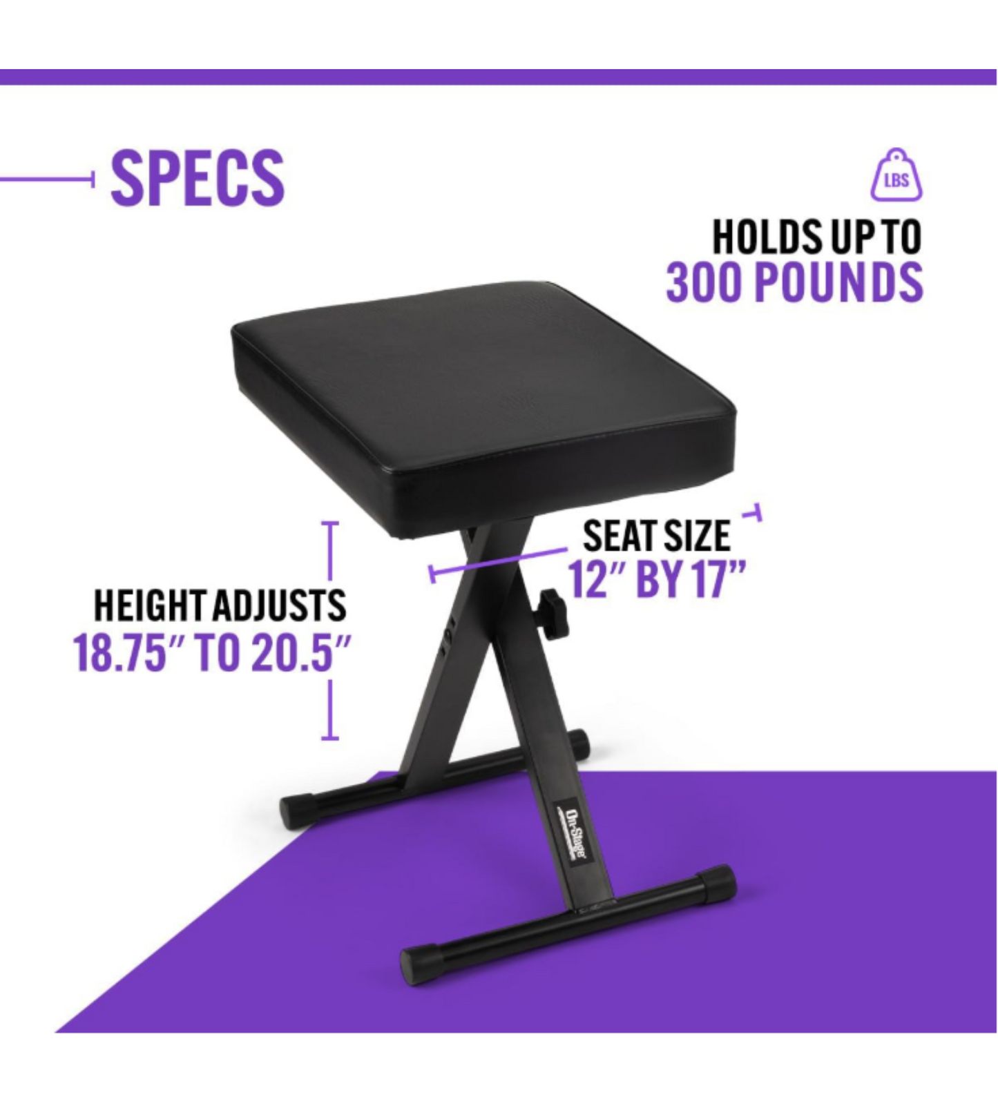 On-Stage KT7800 Three-Position X-Style Keyboard Bench