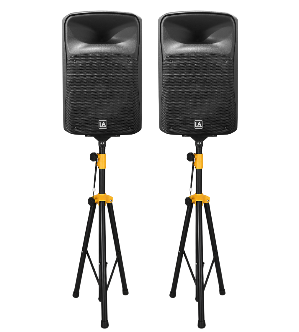 LISTEN ACOUSTIC PT-12A 12" (Pair) with Stands Active Speaker