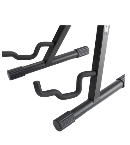 Black metal bike stand on a white background