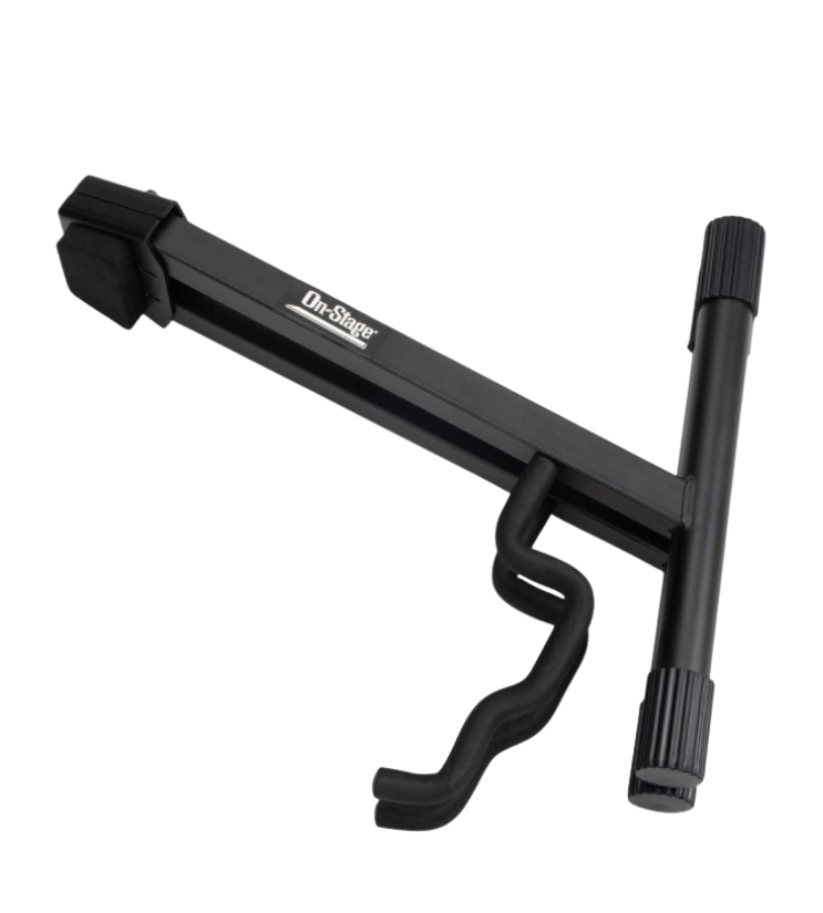 Black adjustable stand with 'On-Stage' branding on a white background