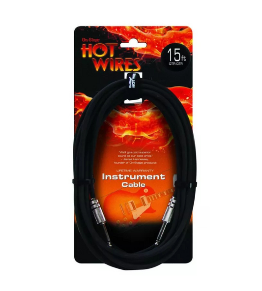 On-Stage IC Instrument Cable (QTR-QTR) - 15 ft